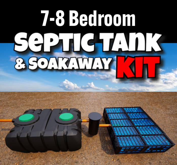 7-8 bedroom septic tank soakaway kit installed in a large UK estate with clay soil